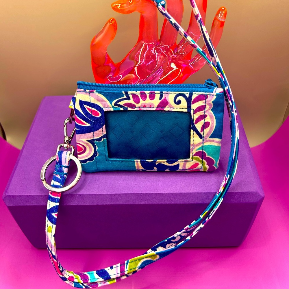 NWOT Vera Bradley Id and Key ring Lanyard with small Pocket
